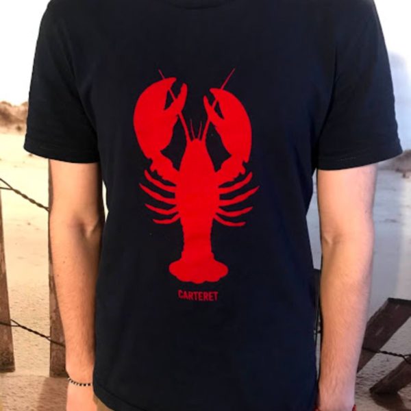 Tee shirt Homme "Homard de Carteret" / velours Rouge – Image 3