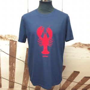 Tee shirt Homme "Homard de Carteret" / velours Rouge