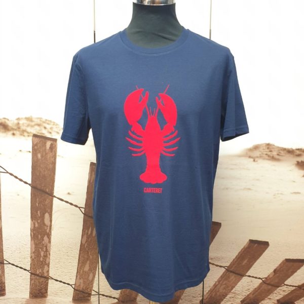 Tee shirt Homme "Homard de Carteret" / velours Rouge