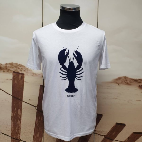 Tee shirt Homme "Homard de Carteret" / velours Marine