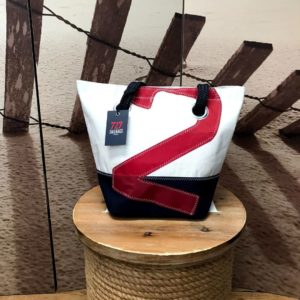 Sac en voile recyclée Rouge, blanc et Marine