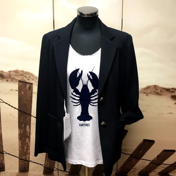 Tee shirt Femme "Homard de Carteret" Marine – Image 2