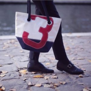 Sac en voile recyclée Rouge, blanc et Marine – Image 4