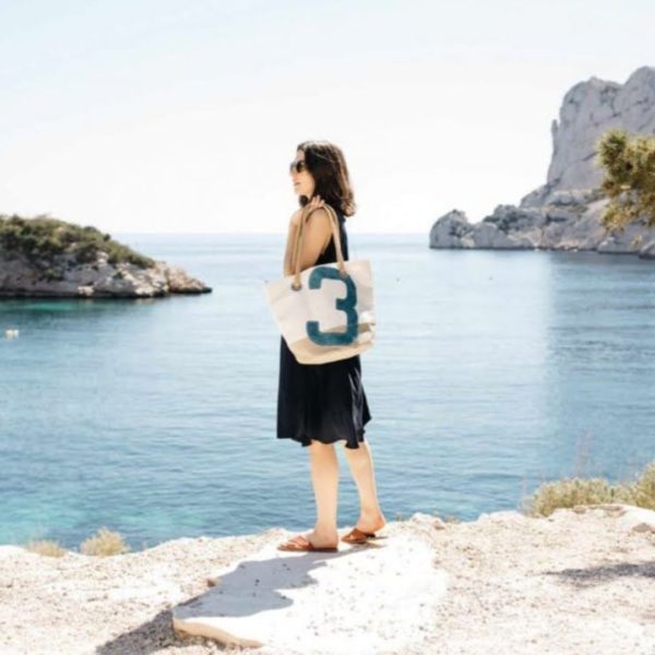 Sac en voile recyclée lin et cuir – Image 3